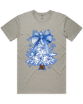 Christmas Blues Tree And Bow Tshirt