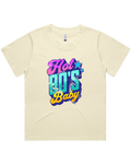 Womens Hot 80's Baby Oversized Drop Shoulder And Crop Top Cotton T-Shirt
