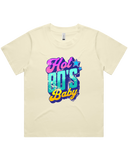Womens Hot 80's Baby Oversized Drop Shoulder And Crop Top Cotton T-Shirt
