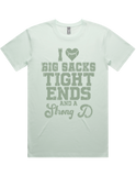 I luv Big Sacks Tight Ends And A Strong D Short Sleeve T-Shirt