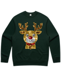 Sequin Look Reindeer Christmas Sweater