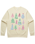 Multi Color Glitter Christmas Trees Sweatshirt