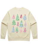 Multi Color Glitter Christmas Trees Sweatshirt