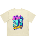 Womens Hot 2K's Baby Oversized Drop Shoulder And Crop Top Cotton T-Shirt