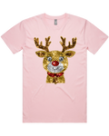 Sequin Look Reindeer Christmas Tshirt