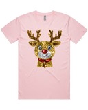 Sequin Look Reindeer Christmas Tshirt