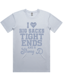 I luv Big Sacks Tight Ends And A Strong D Short Sleeve T-Shirt