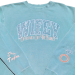 Custom Embroidered Wifey Glitter Sweatshirt choose your glitter, stitching color and add last name on sleeve