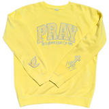 Custom Embroidered Pray Glitter Sweatshirt choose your glitter and stitching color