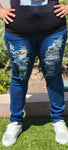 Curvy High Rise Destroyed Skinny Jogger Jeans